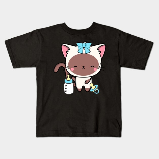 Cute White Cat is a baby Kids T-Shirt by Pet Station